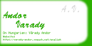 andor varady business card