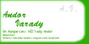 andor varady business card